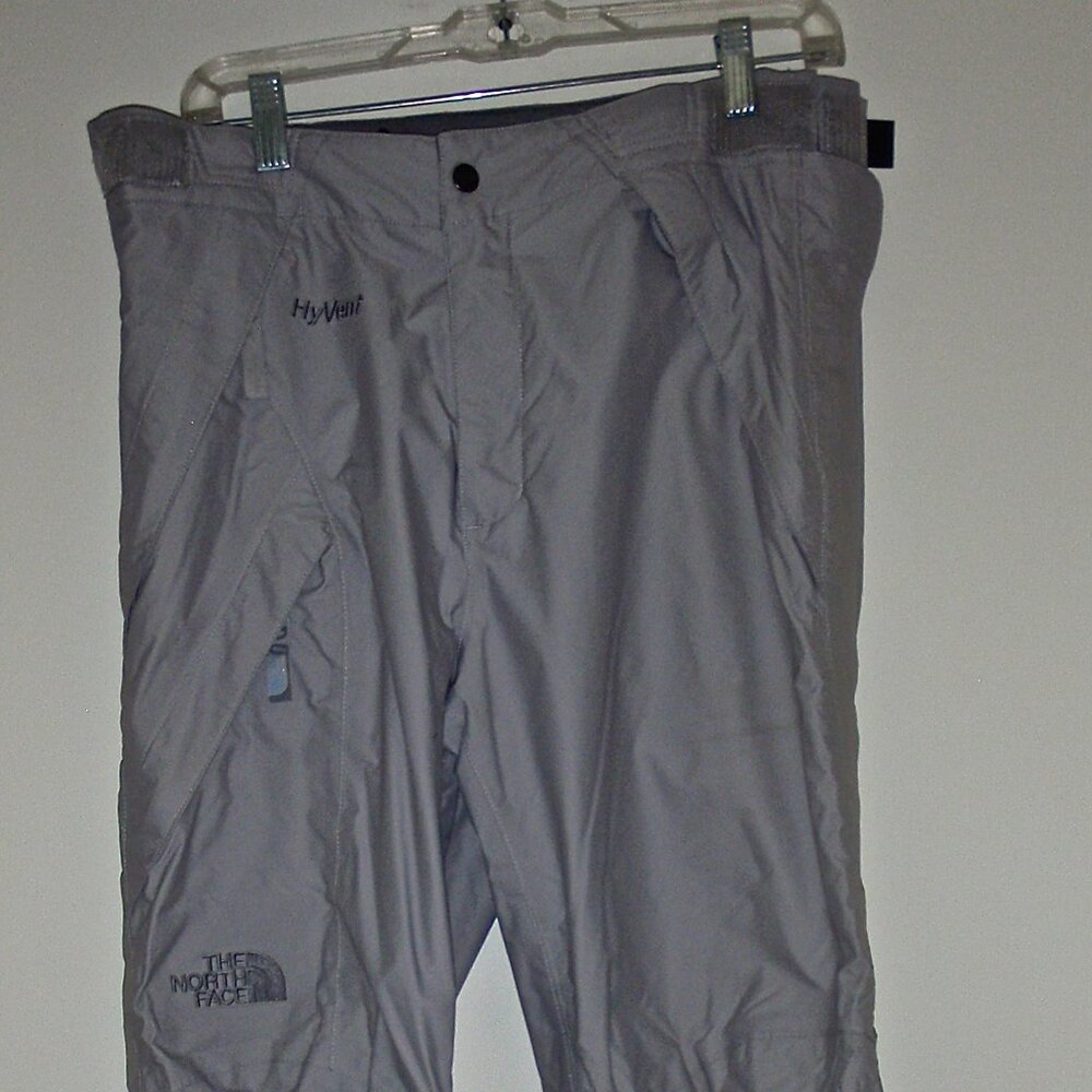 NORTH FACE WOMEN'S HYVENT GREY INSULATED SKI PANTS, DETACHABLE SUSPENDERS SIZE M - Picture 8 of 16
